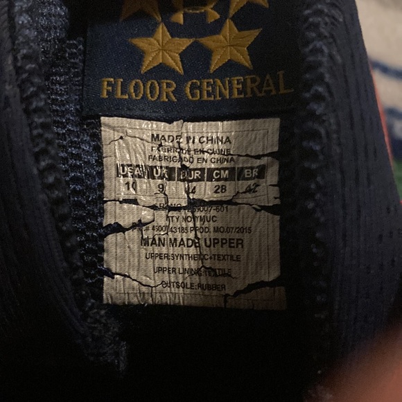 Size 10 us men red CURRY 2 FLOOR GENERAL high tops - Picture 6 of 6